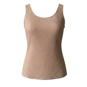 NITELINE DELLA ROUFAGALI Silk Beaded Top Vintage Champagne Sequin Formal Medium